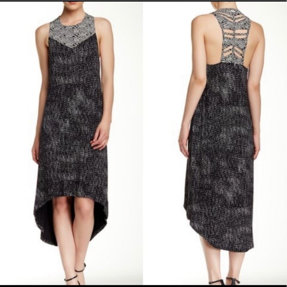 RVCA Lilliana Mixed Print Hi-Lo Dress Sz L